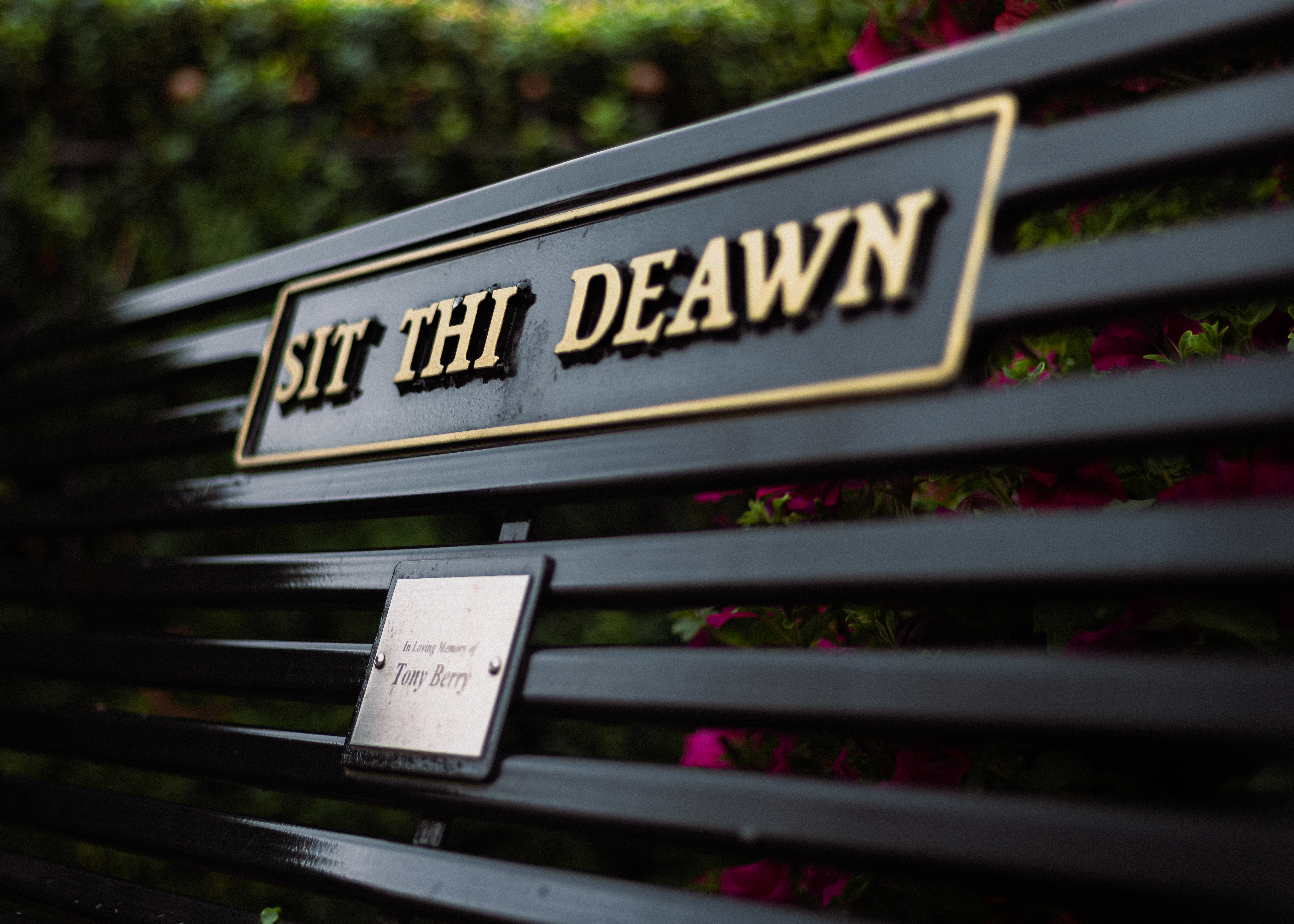 The Sit Thi Deawn bench in Westhoughton town centre